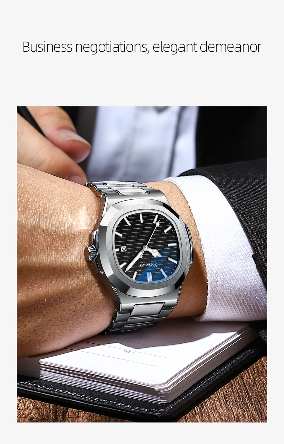 Fashion Couple Watches Men and Women Business Luxury Stainless Steel Quartz Wristwatch Waterproof Luminous Couple Watch Pair Set