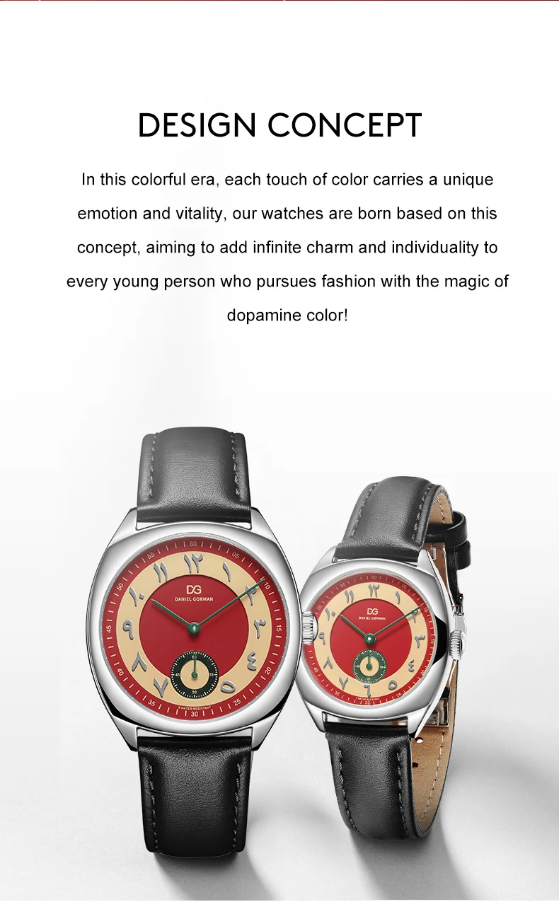 Arabische Uhren Arabic Gorman Watch For Lover 2026 Couple Watch Japan Quartz Stainless Steel Case Leather Strap