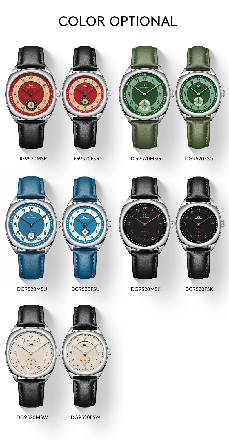 Arabische Uhren Arabic Gorman Watch For Lover 2026 Couple Watch Japan Quartz Stainless Steel Case Leather Strap