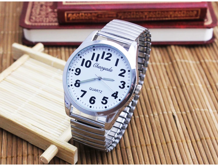 2025 Old Men Women Couples Watches Flexible Elastic Strap Fashion Simple Large Digital Stainless Steel Electronic Wristwatches