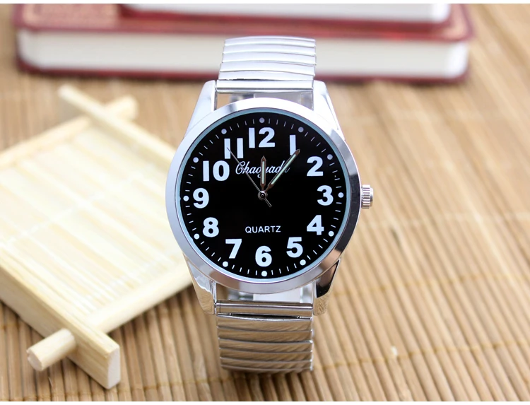 2025 Old Men Women Couples Watches Flexible Elastic Strap Fashion Simple Large Digital Stainless Steel Electronic Wristwatches