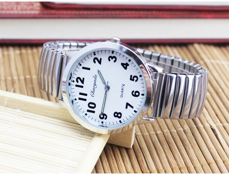 2025 Old Men Women Couples Watches Flexible Elastic Strap Fashion Simple Large Digital Stainless Steel Electronic Wristwatches