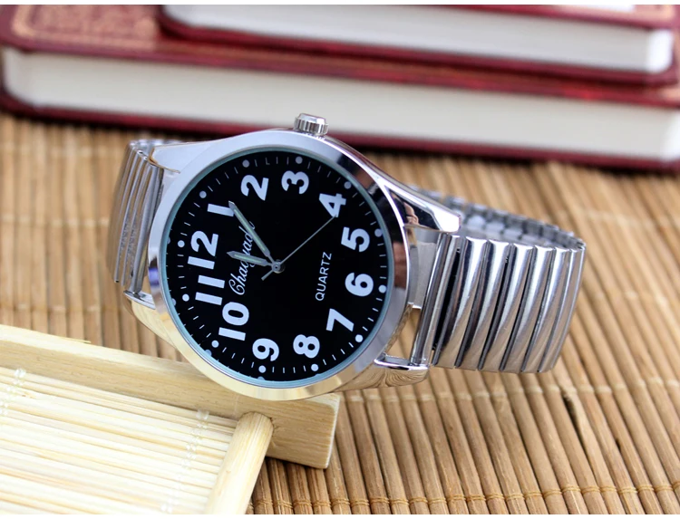 2025 Old Men Women Couples Watches Flexible Elastic Strap Fashion Simple Large Digital Stainless Steel Electronic Wristwatches