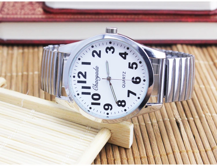 2025 Old Men Women Couples Watches Flexible Elastic Strap Fashion Simple Large Digital Stainless Steel Electronic Wristwatches