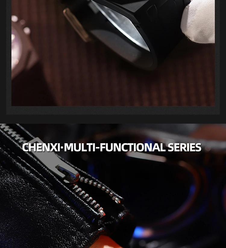 CHENXI Men's Luxury Chronograph Sport Quartz Watch Waterproof Luminous Silicone Strap Fashion Relogio Masculino for Gentlemen