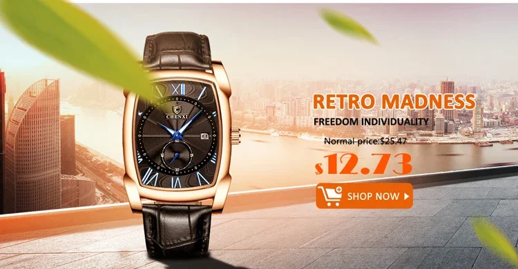 CHENXI Men's Luxury Chronograph Sport Quartz Watch Waterproof Luminous Silicone Strap Fashion Relogio Masculino for Gentlemen