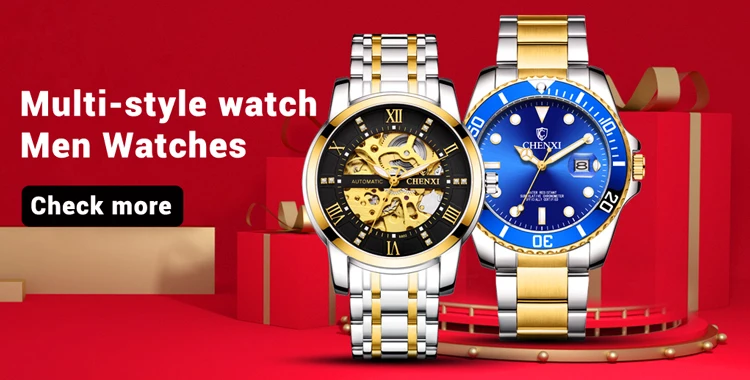 CHENXI Men's Luxury Chronograph Sport Quartz Watch Waterproof Luminous Silicone Strap Fashion Relogio Masculino for Gentlemen