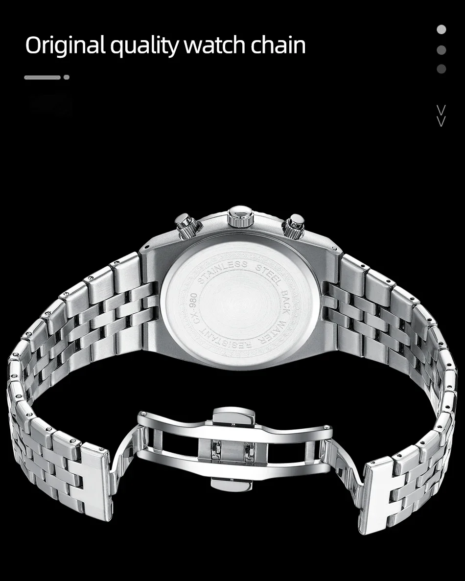 CHENXI Original Men Quartz Watch Waterproof Business Chronograph Man Wristwatch Luminous Fashion Steel Strap Watch for Men