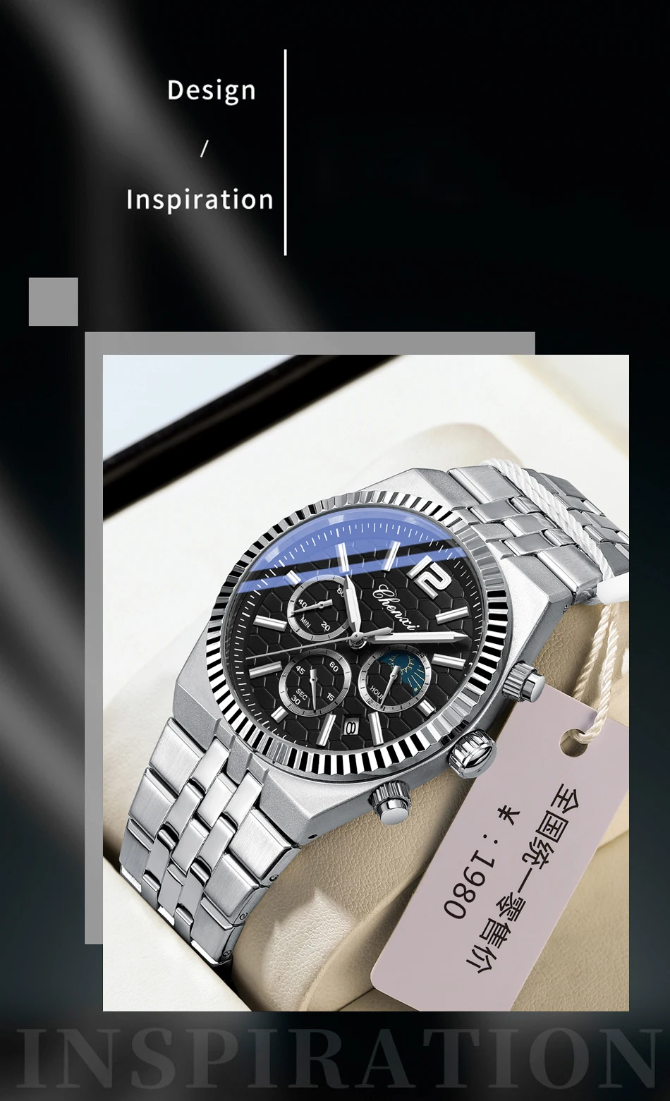 CHENXI Original Men Quartz Watch Waterproof Business Chronograph Man Wristwatch Luminous Fashion Steel Strap Watch for Men