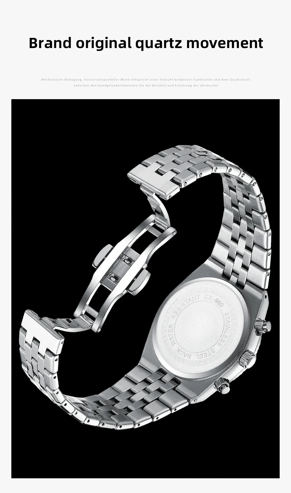 CHENXI Original Men Quartz Watch Waterproof Business Chronograph Man Wristwatch Luminous Fashion Steel Strap Watch for Men