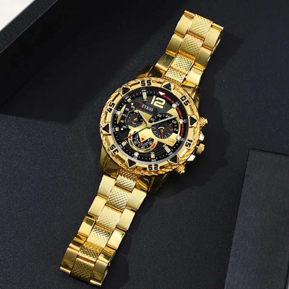 Men Watch 2pcs/set, Classic Fashion Men's Business Quartz Watches Sets Analog Casual Wrist Watch Sets, Gifts for Men.