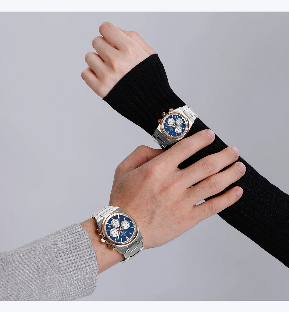 Top Brand NAVIFORCE Men and Women Quartz Chronograph Watch Stainless Band Stylish 24 Hours Date Display Couple Wristwatches 2024