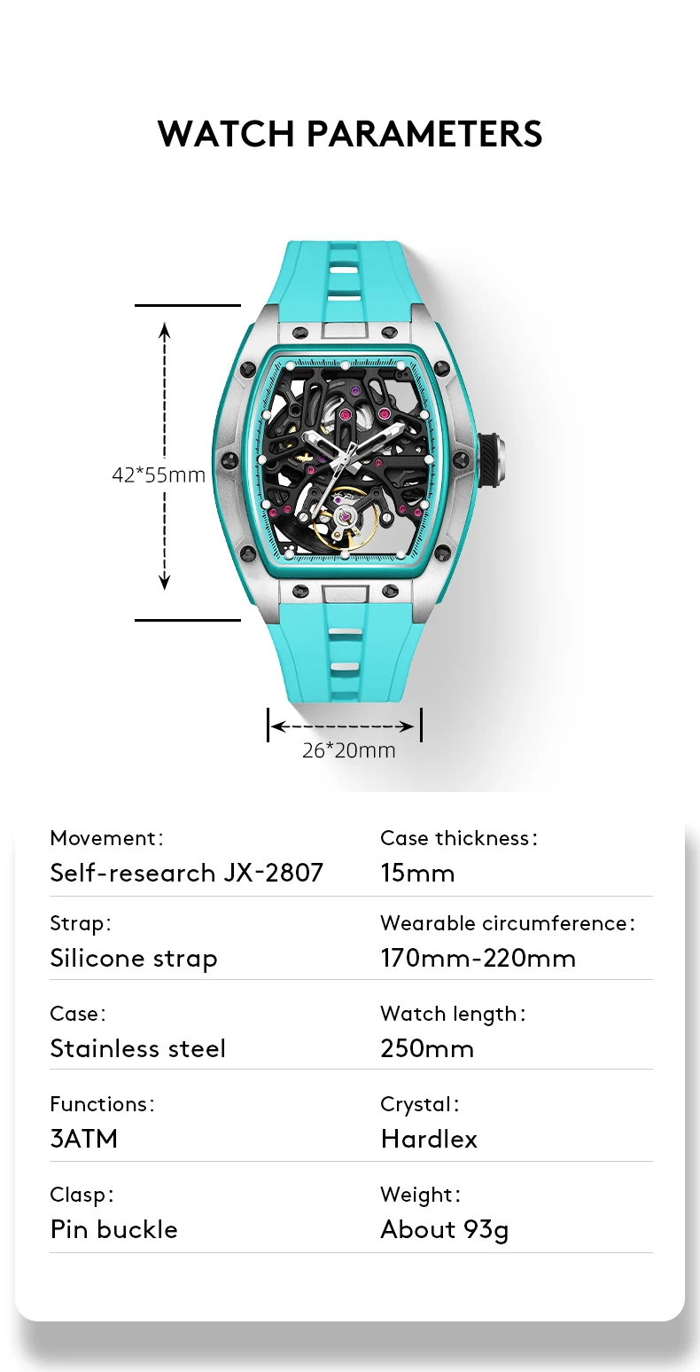Mechanical Watch 2026 Luminous Transparent Steel Case Tourbillon Automatic Luxury Skeleton Dial Wholesale Gorman Watch