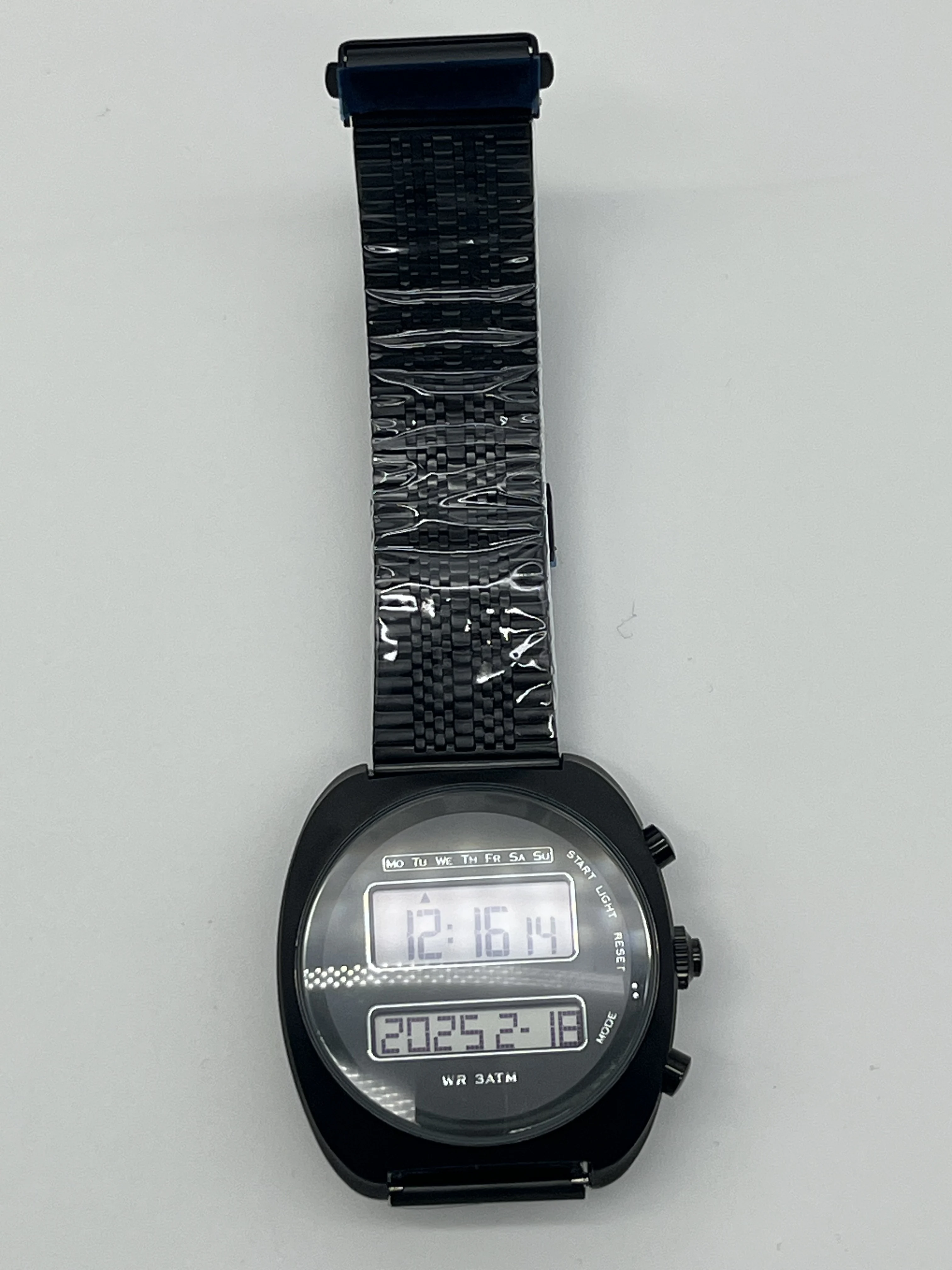 Vintage Futuristic Design Watch ChronoD Retro 1970s Electronic Dual Display Watch LCD Stainless Steel Case