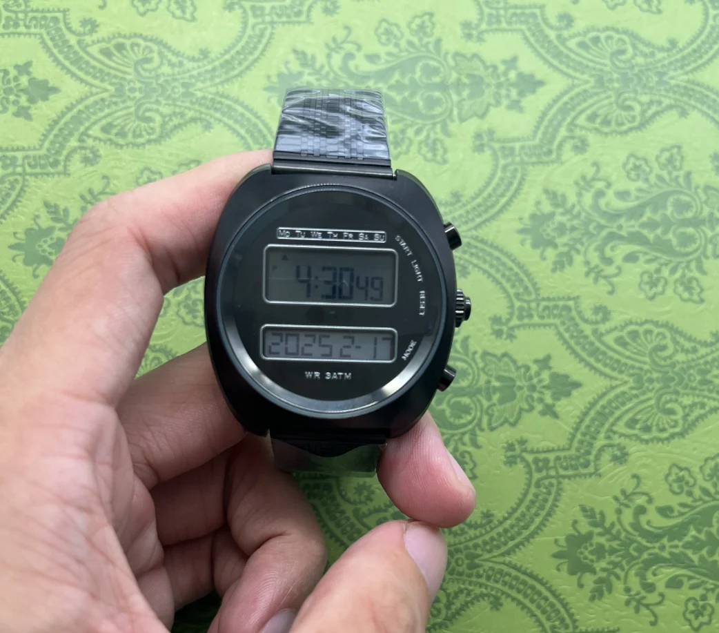 Vintage Futuristic Design Watch ChronoD Retro 1970s Electronic Dual Display Watch LCD Stainless Steel Case
