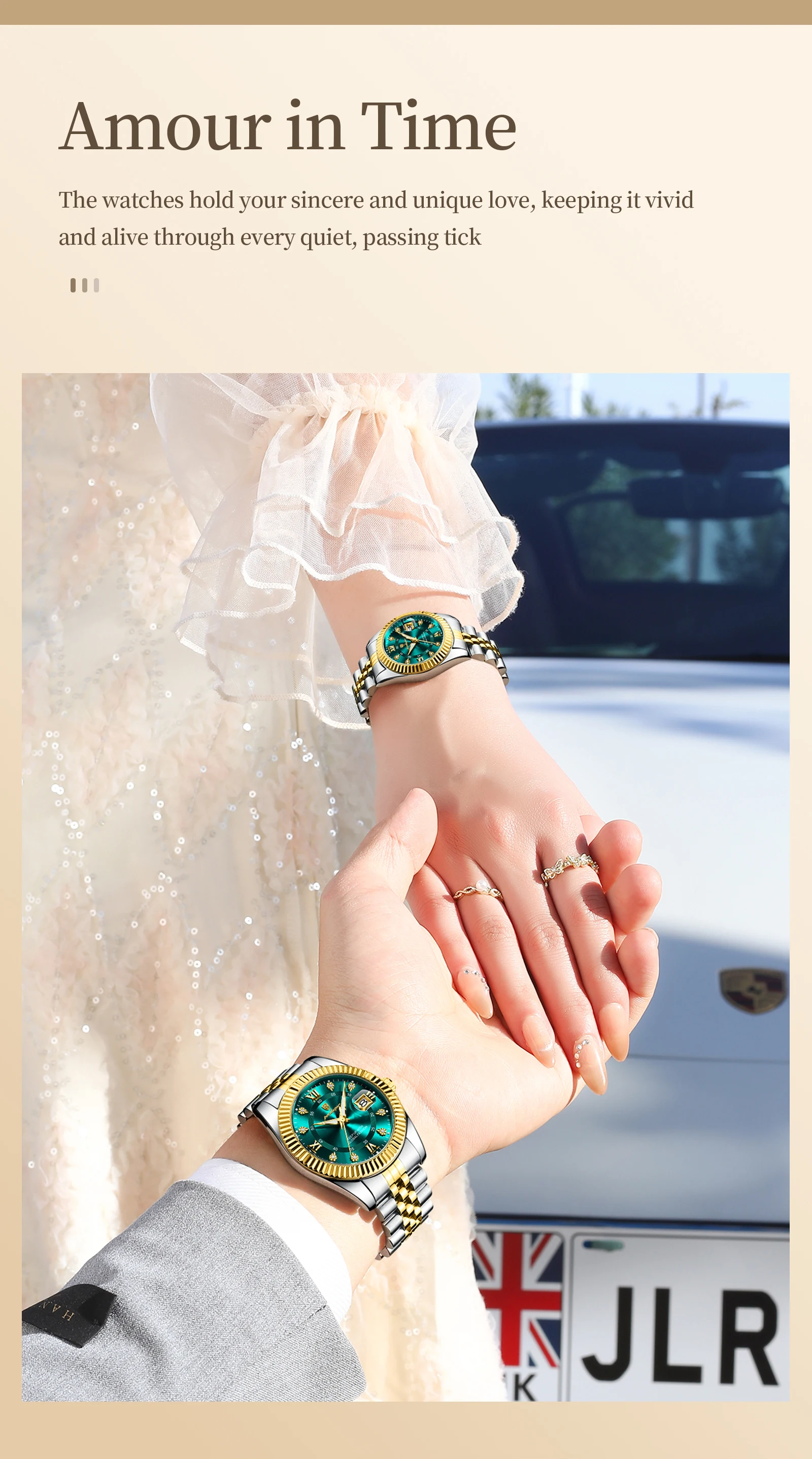 POEDAGAR Casual Couple's Watches Luminous Date Watches For Couple Quartz Stainless Steel Fashion Couple Watch Love Gift Set+Box