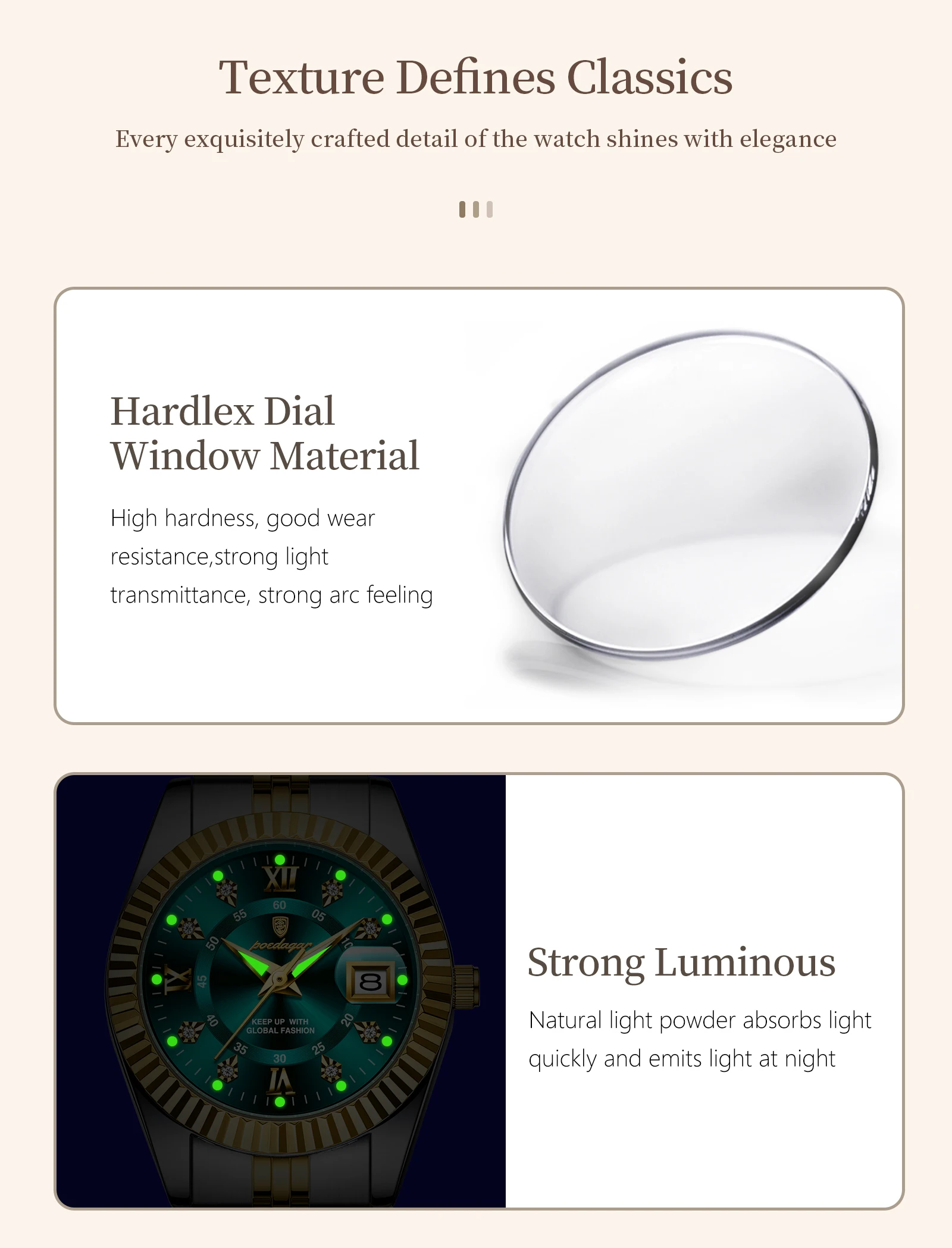 POEDAGAR Casual Couple's Watches Luminous Date Watches For Couple Quartz Stainless Steel Fashion Couple Watch Love Gift Set+Box