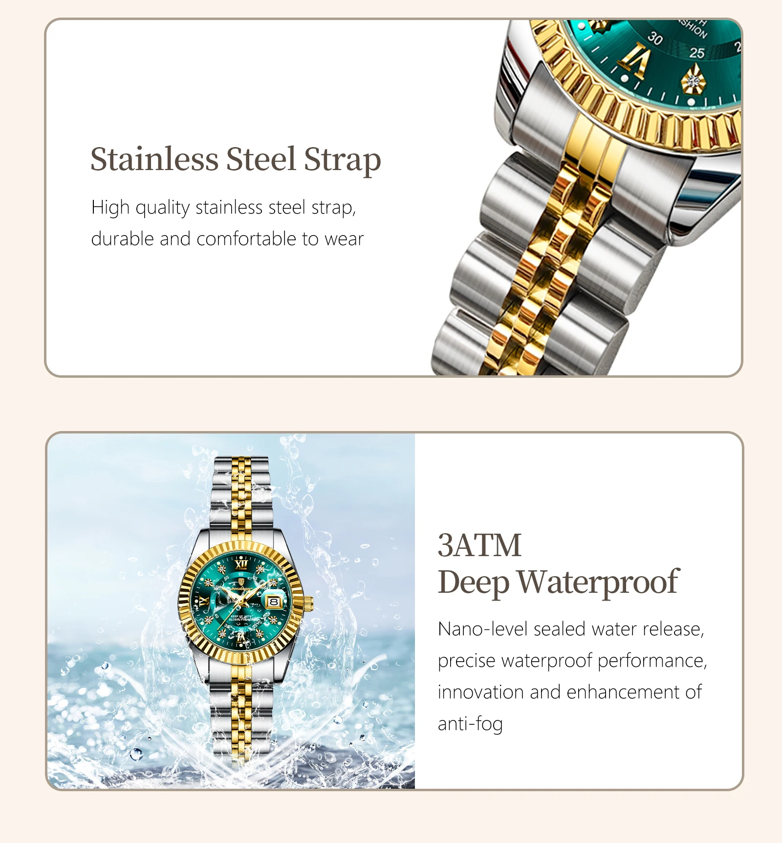 POEDAGAR Casual Couple's Watches Luminous Date Watches For Couple Quartz Stainless Steel Fashion Couple Watch Love Gift Set+Box