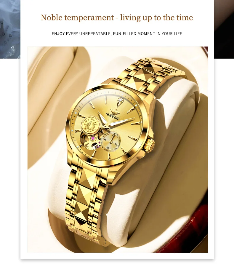 OUPINKE Couple Watches Top Brand Luxury Fashion Original Automatic Mechanical Wristwatch Independent Second Dial Waterproof New
