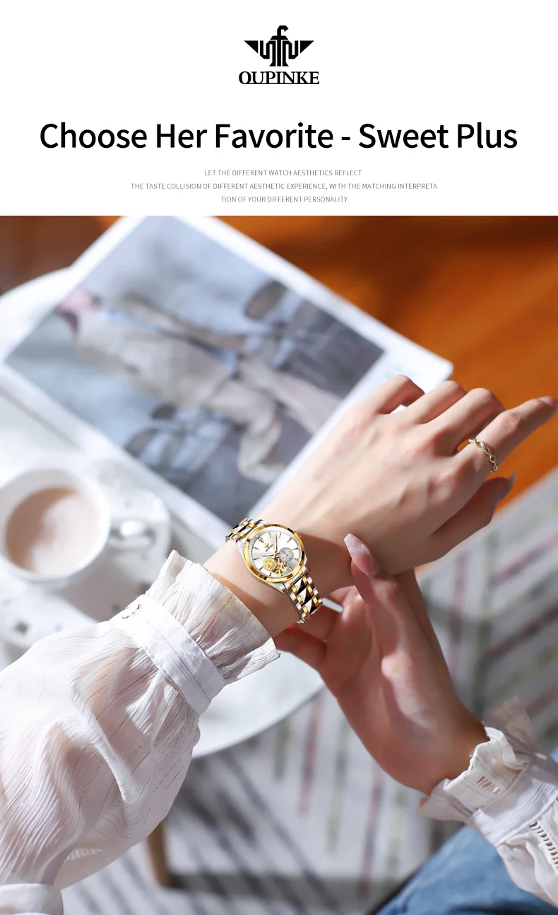 OUPINKE Couple Watches Top Brand Luxury Fashion Original Automatic Mechanical Wristwatch Independent Second Dial Waterproof New