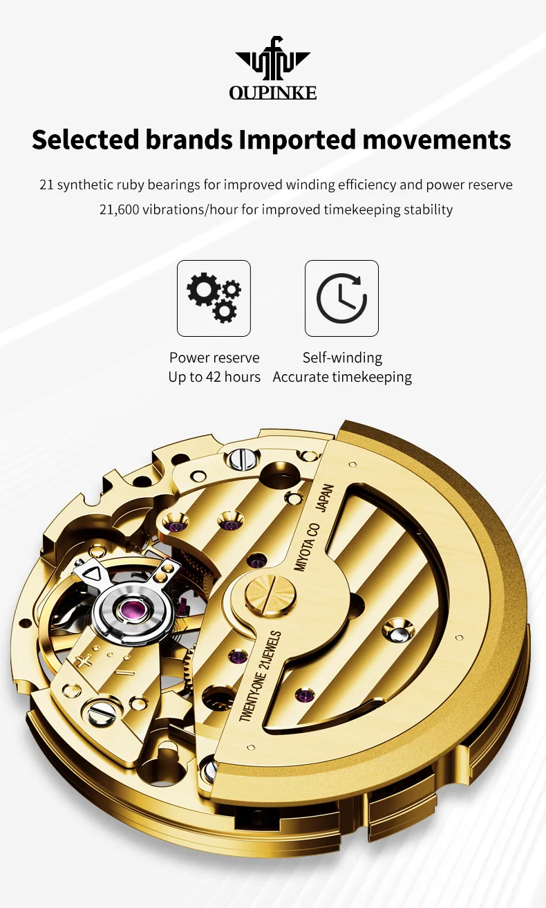 OUPINKE Couple Watches Top Brand Luxury Fashion Original Automatic Mechanical Wristwatch Independent Second Dial Waterproof New