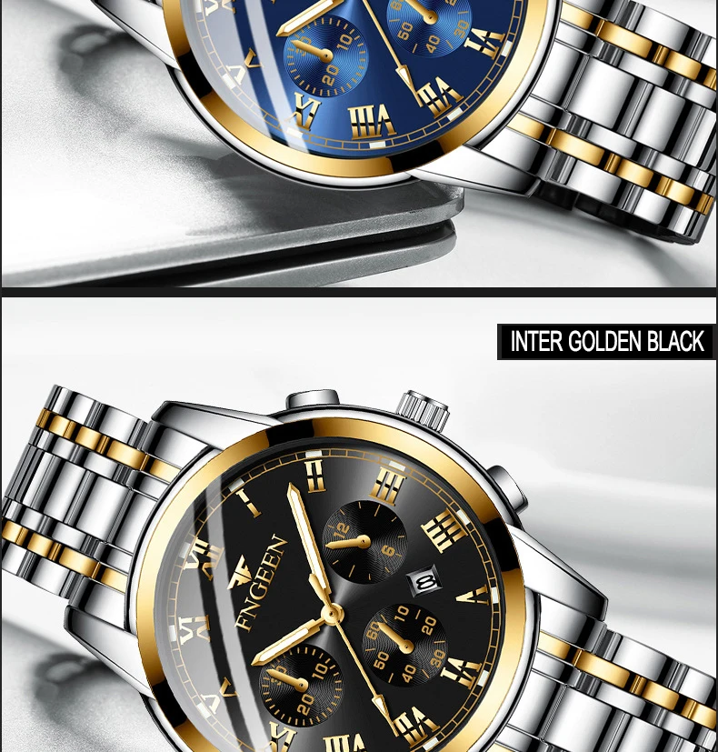 BINBOND 2pcs Couple Watches Fashion Top Brand Men Ladies for Quartz Watch Lover Waterproof Stainless Steel Watch Valentine Gift