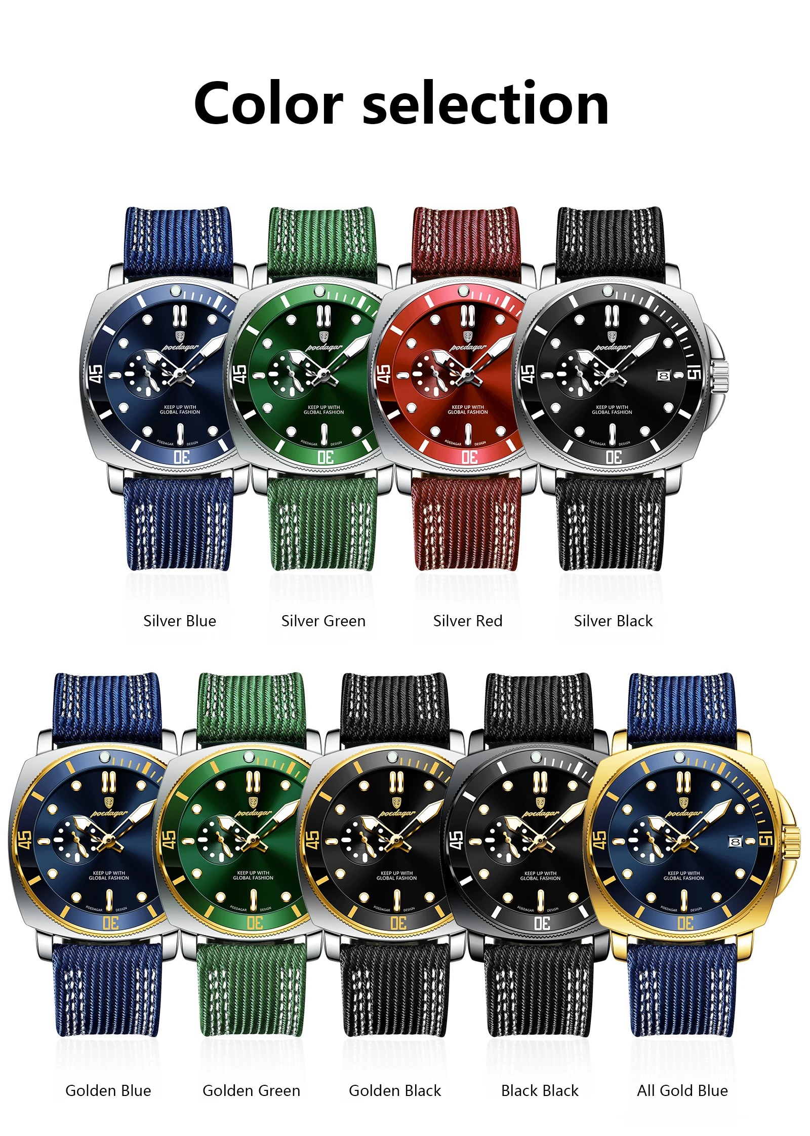 POEDAGAR Luxury Fashion Male Wristwatch Luminous Waterproof Date Watches For Men Nylon Leather Quartz Business Men's Clock Reloj