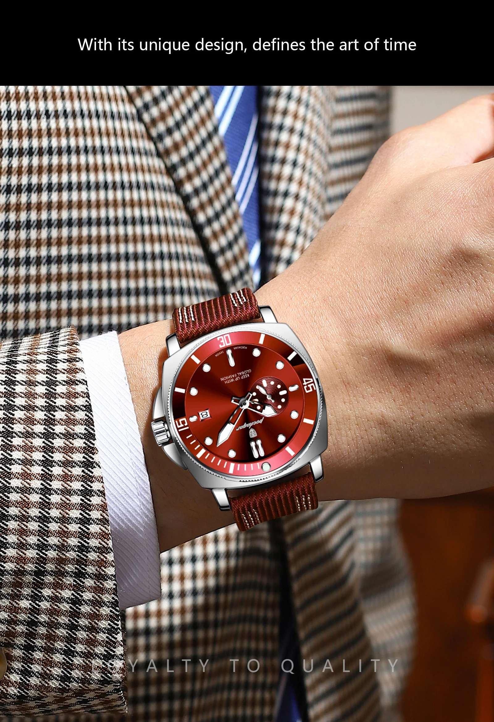 POEDAGAR Luxury Fashion Male Wristwatch Luminous Waterproof Date Watches For Men Nylon Leather Quartz Business Men's Clock Reloj