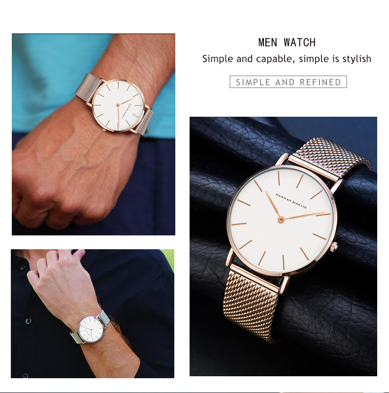 Couple Watches Dropship Simple 1 Set Watch Casual Fashion Steel Mesh Steel Waterproof Luxury Brand Sport Watch Relogio Masculino