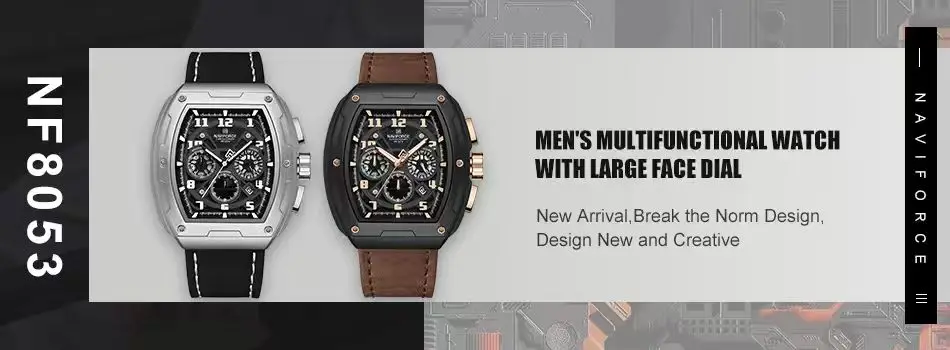 NAVIFORCE Male Quartz Stylish Watches Chronograph Waterproof Luminous Hands Stainless Steel Band Men Luxury Business Wristwatch