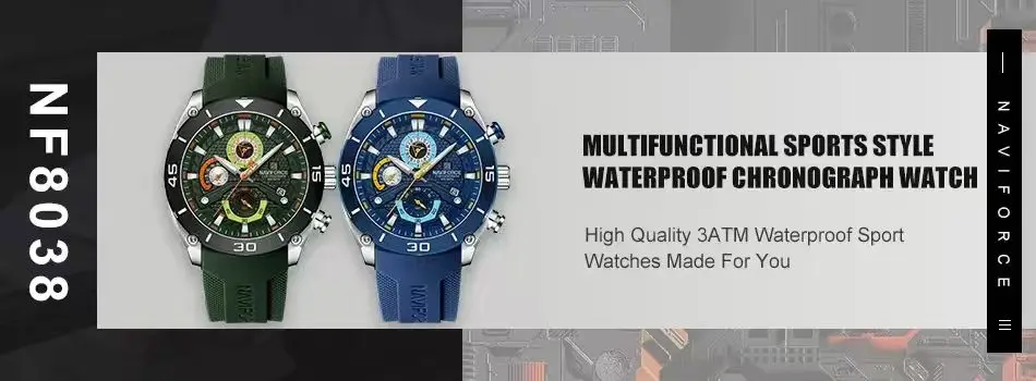 NAVIFORCE Male Quartz Stylish Watches Chronograph Waterproof Luminous Hands Stainless Steel Band Men Luxury Business Wristwatch