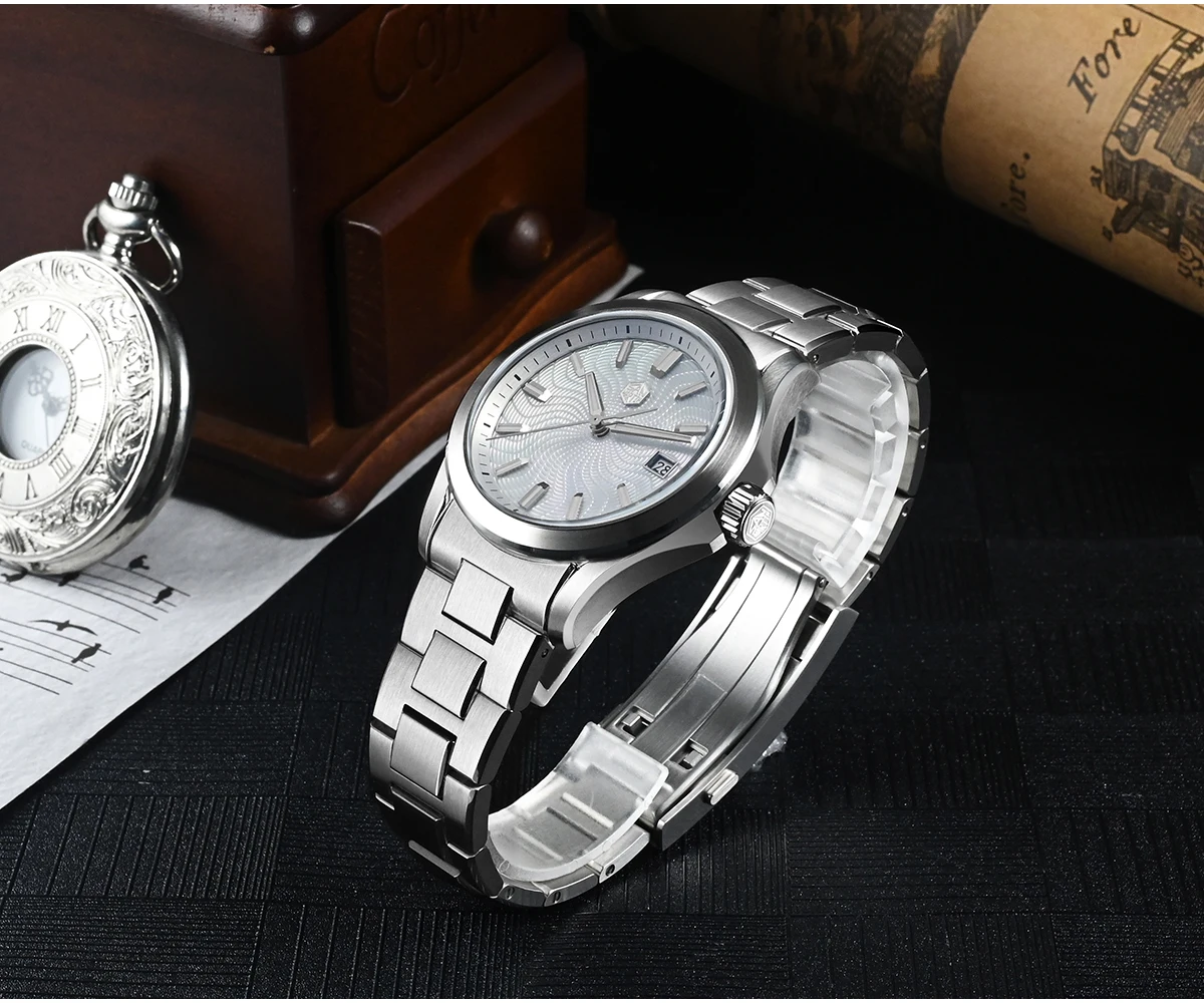 San Martin Watch 39mm Luxury Dress Miyota 9015 Automatic Mechanical Watches for Men With Mop Guilloche 100m Waterproof SN0150