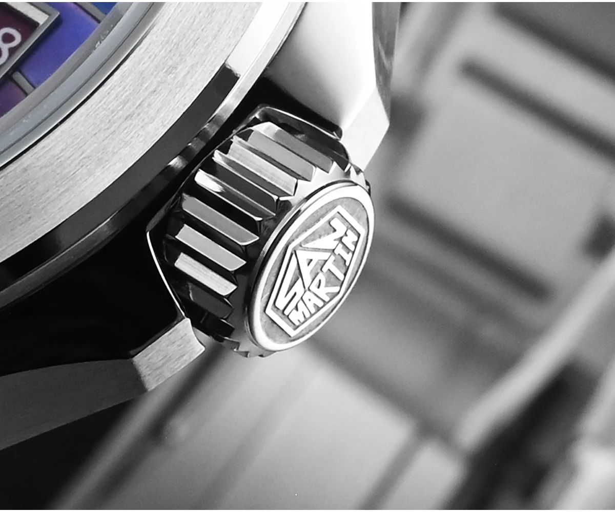 San Martin Watch 39mm Luxury Dress Miyota 9015 Automatic Mechanical Watches for Men With Mop Guilloche 100m Waterproof SN0150