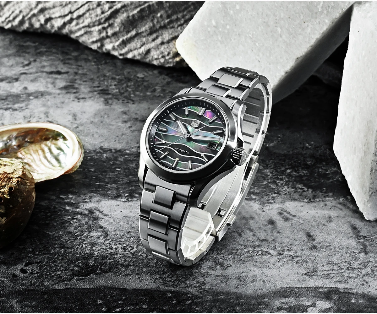 San Martin Watch 39mm Luxury Dress Miyota 9015 Automatic Mechanical Watches for Men With Mop Guilloche 100m Waterproof SN0150