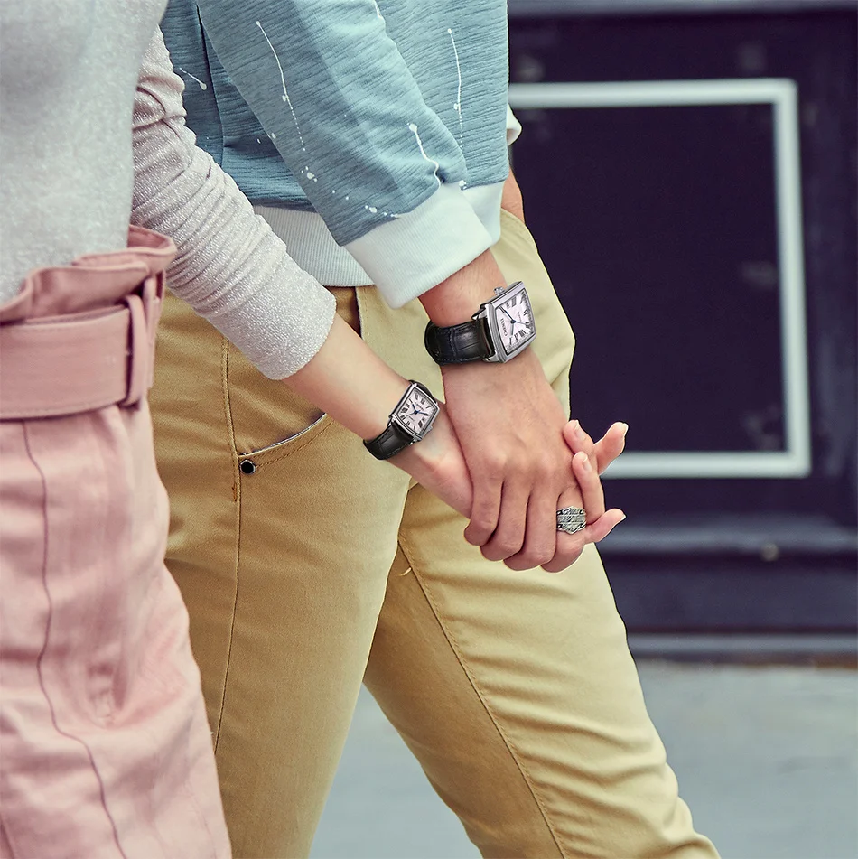 CHENXI 079A Fashion Couple Quartz Watches Casual Retro Clocks Calendar Waterproof Leather Strap Classic Men Women Wristwatch