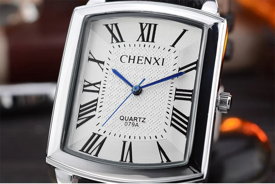 CHENXI 079A Fashion Couple Quartz Watches Casual Retro Clocks Calendar Waterproof Leather Strap Classic Men Women Wristwatch