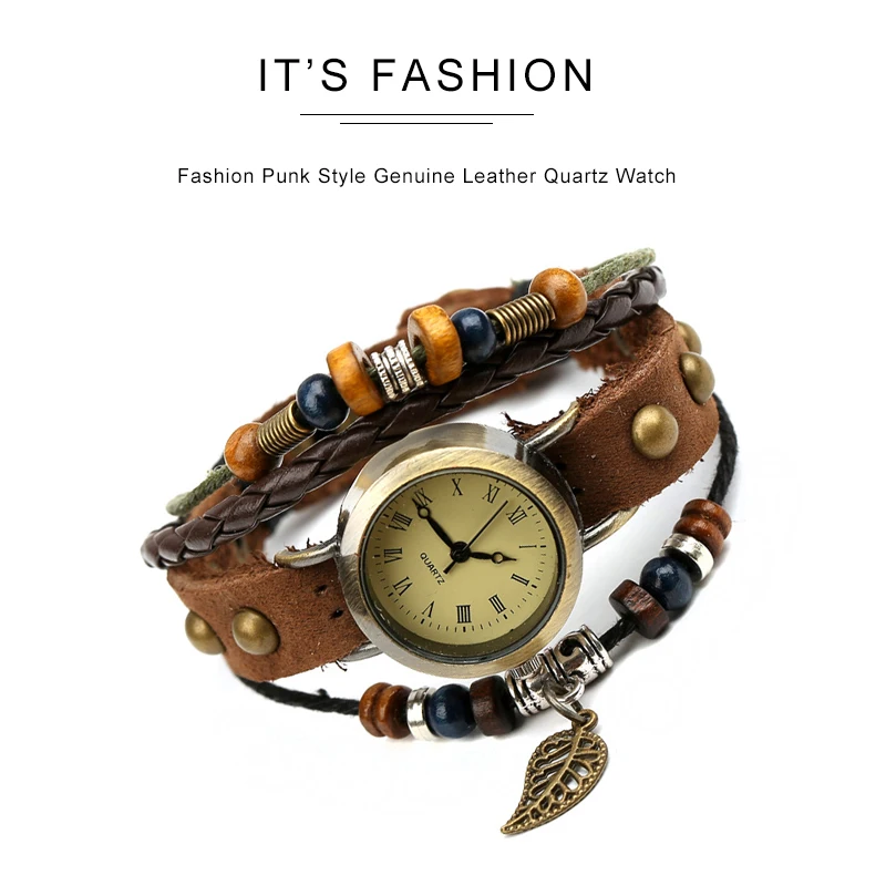 Ladies Designer Vintage Genuine Leather Women Bracelet Watches Brown Retro Roma Quartz Clock Fashion Small Female Wristwatches