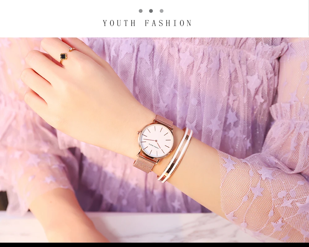2Pcs Fashion Women's Set Watch 6.9mm Ultra Thin Japanese Movement Minimalist Valentine Day Mens Quartz Watch Relogios Masculino