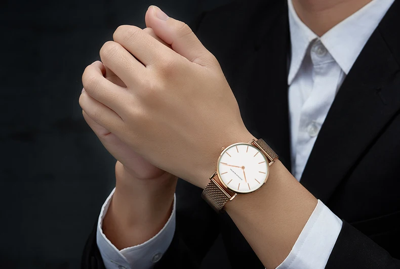 2Pcs Fashion Women's Set Watch 6.9mm Ultra Thin Japanese Movement Minimalist Valentine Day Mens Quartz Watch Relogios Masculino