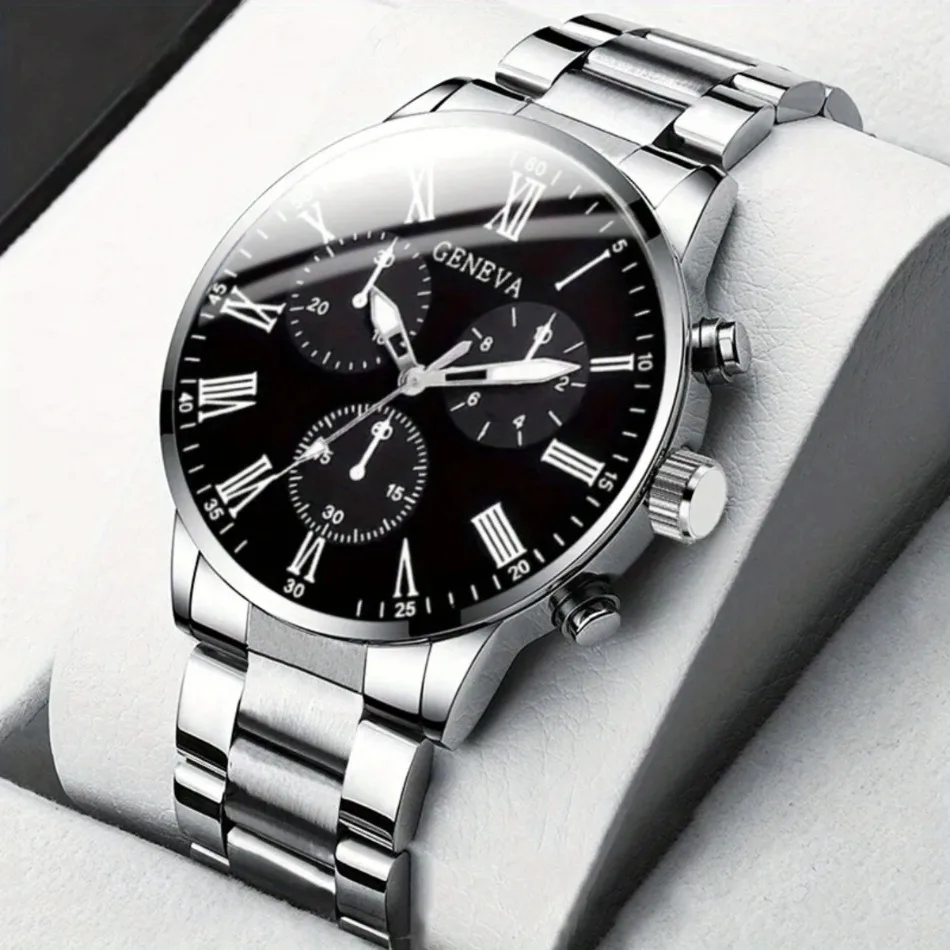 2pcs Luxury Men's Quartz Watch Set, Business & Casual Wear - Ideal Gift for Back To School, Christmas, Birthdays