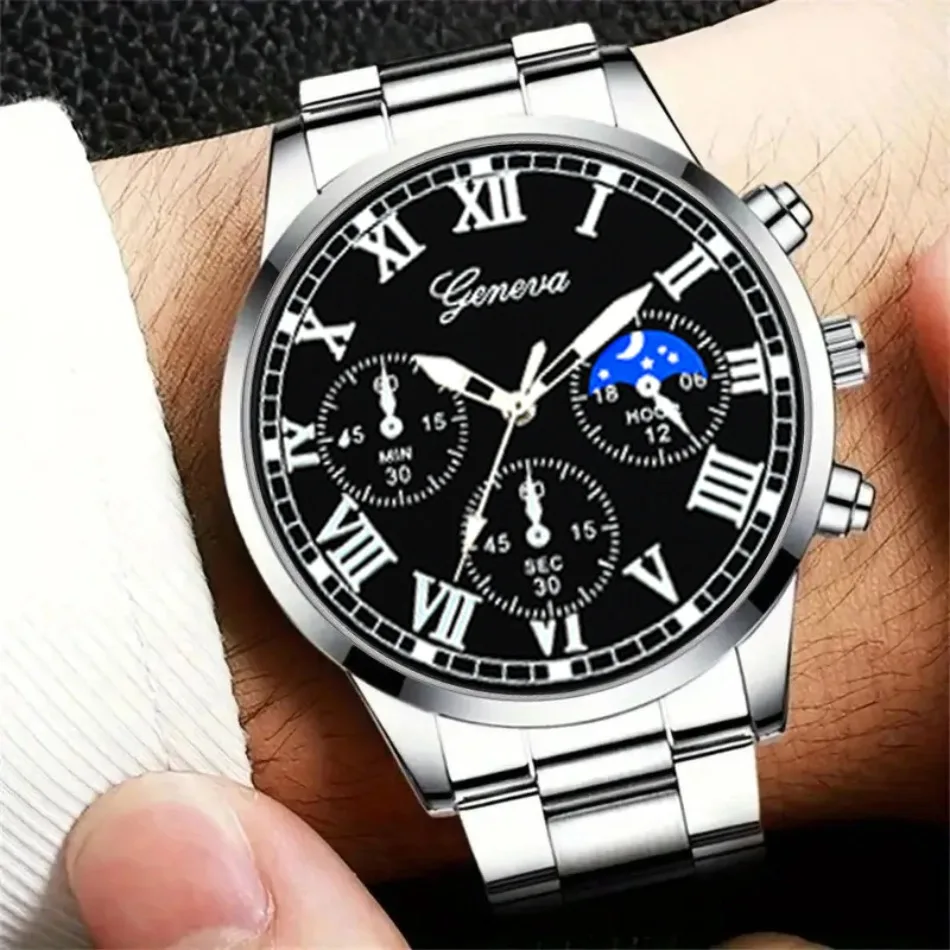 2pcs Luxury Men's Quartz Watch Set, Business & Casual Wear - Ideal Gift for Back To School, Christmas, Birthdays