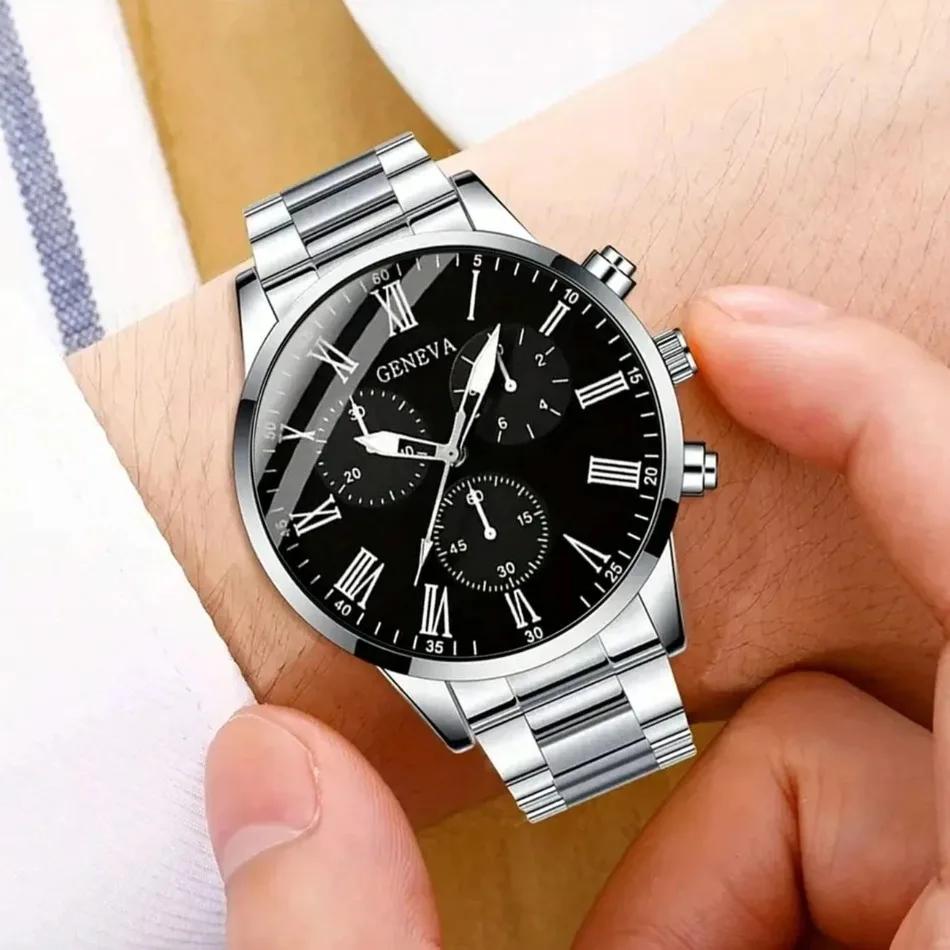2pcs Luxury Men's Quartz Watch Set, Business & Casual Wear - Ideal Gift for Back To School, Christmas, Birthdays