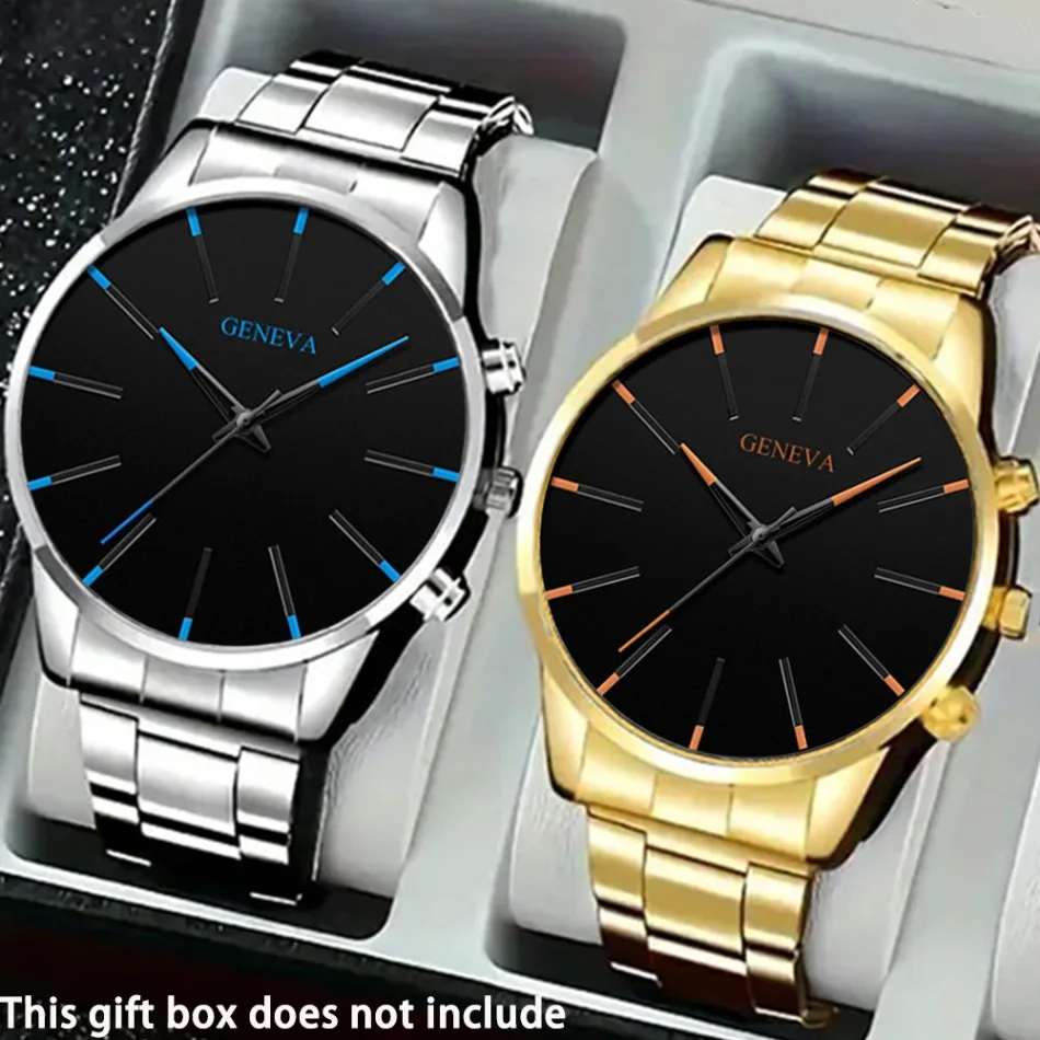 2pcs Luxury Men's Quartz Watch Set, Business & Casual Wear - Ideal Gift for Back To School, Christmas, Birthdays