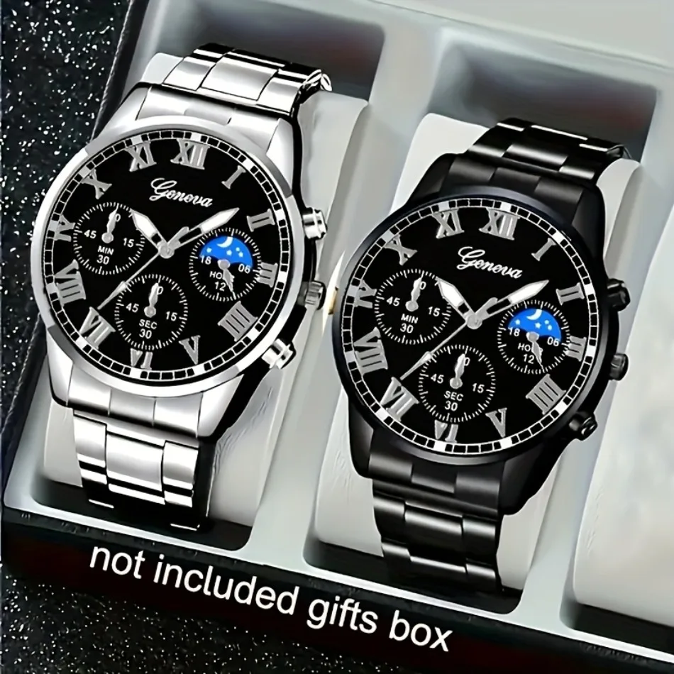 2pcs Luxury Men's Quartz Watch Set, Business & Casual Wear - Ideal Gift for Back To School, Christmas, Birthdays