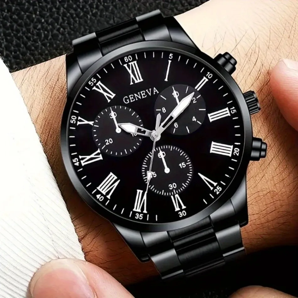 2pcs Luxury Men's Quartz Watch Set, Business & Casual Wear - Ideal Gift for Back To School, Christmas, Birthdays