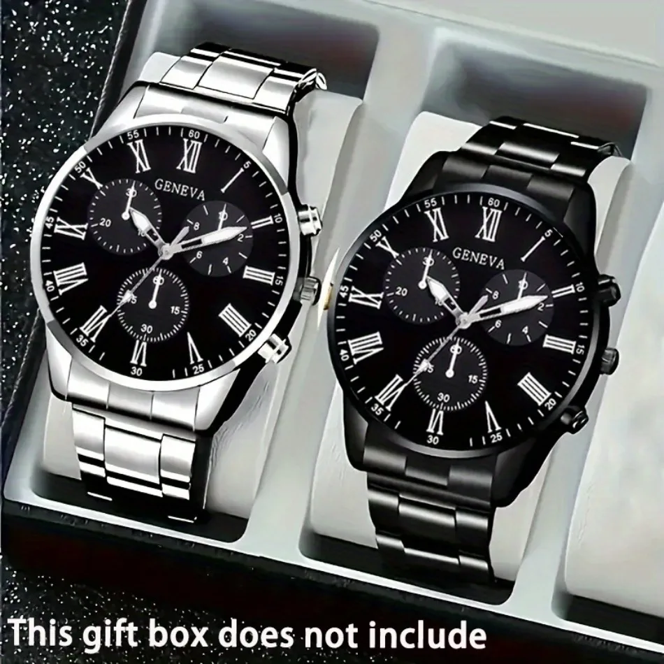 2pcs Luxury Men's Quartz Watch Set, Business & Casual Wear - Ideal Gift for Back To School, Christmas, Birthdays