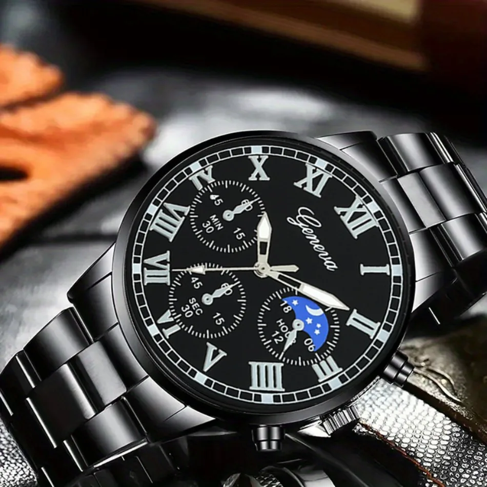 2pcs Luxury Men's Quartz Watch Set, Business & Casual Wear - Ideal Gift for Back To School, Christmas, Birthdays