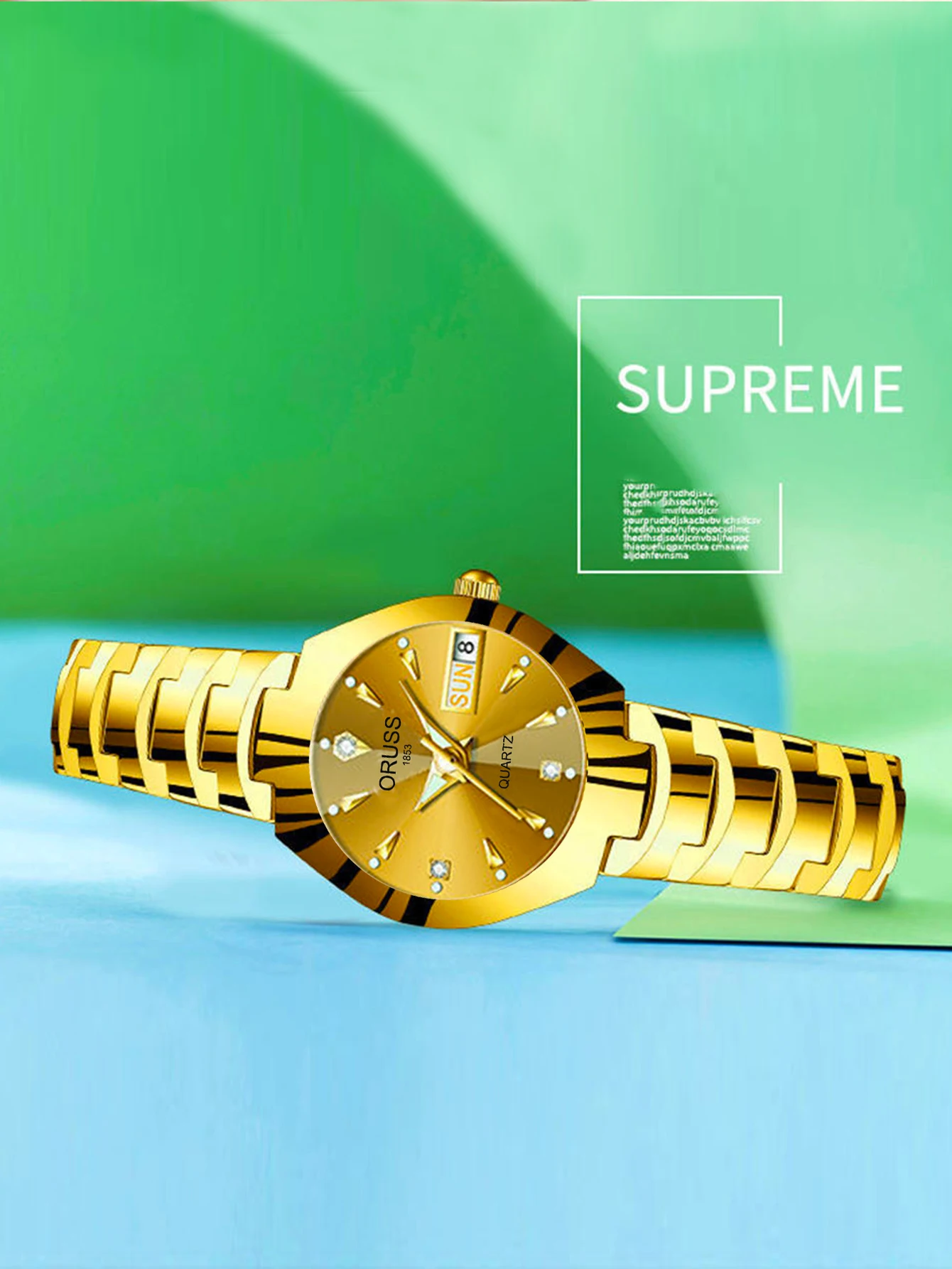 ORUSS Couple Watch Waterproof Casual Fashion Women Men Quartz Watches Ladies Stainless Date Week Men Clock Lover's Date Gift