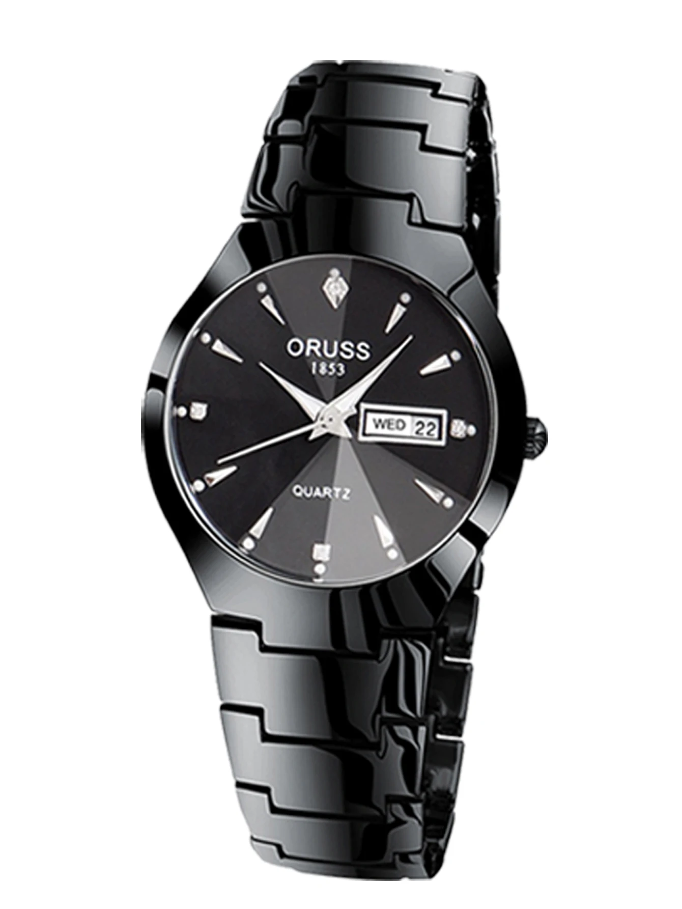 ORUSS Couple Watch Waterproof Casual Fashion Women Men Quartz Watches Ladies Stainless Date Week Men Clock Lover's Date Gift
