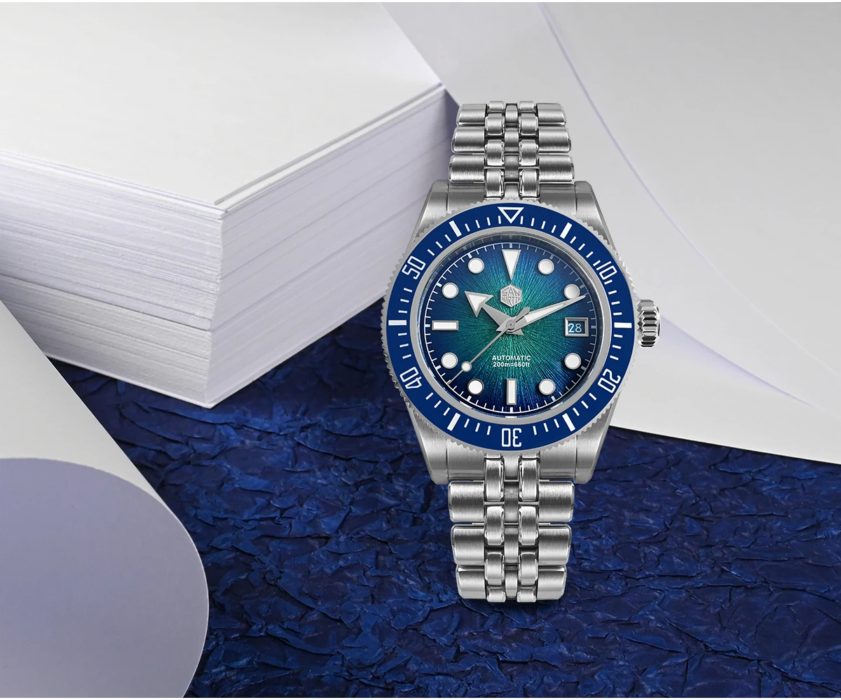 San Martin 37.5-40mm Original Design Luxury Couple Watch Miyota 9015 Automatic Mechanical Men Diver Watches Waterproof SN0148
